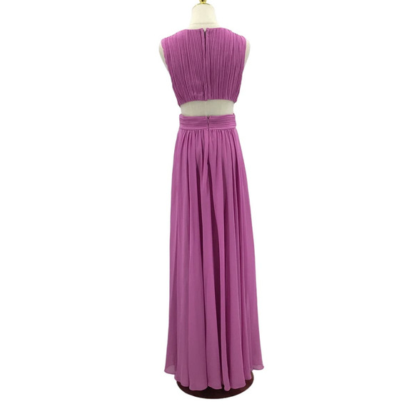 LULU'S SZ L Vivid Imagination Lilac VNeck Sleeveless Pleated Maxi Dress NEW B88 - Picture 4 of 11